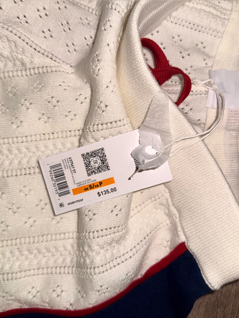 Madhappy x Puma White Knit Top with Navy and Red Accents - Picture 2 of 6